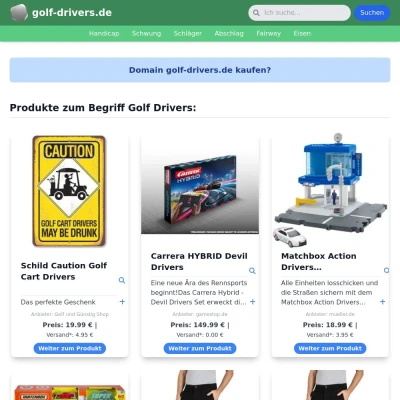 Screenshot golf-drivers.de