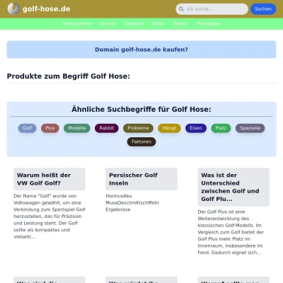 Screenshot golf-hose.de