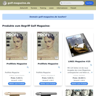 Screenshot golf-magazine.de