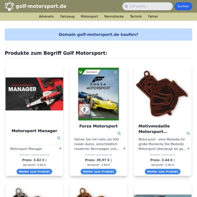 Screenshot golf-motorsport.de