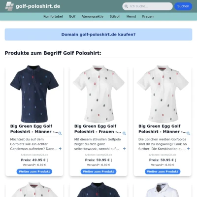 Screenshot golf-poloshirt.de