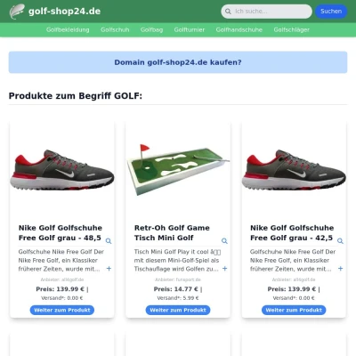 Screenshot golf-shop24.de