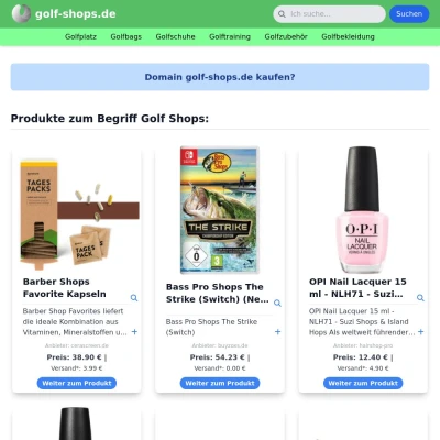 Screenshot golf-shops.de