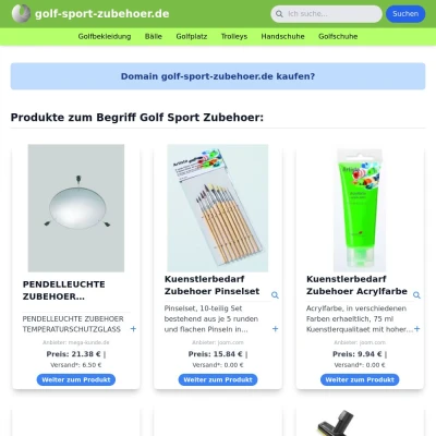 Screenshot golf-sport-zubehoer.de