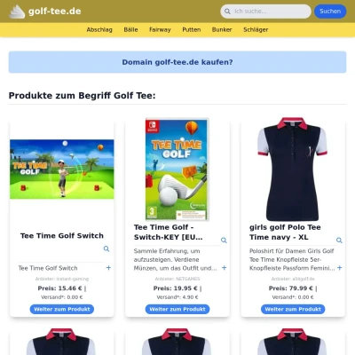 Screenshot golf-tee.de