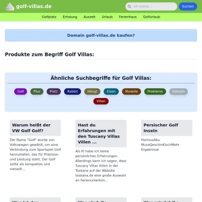 Screenshot golf-villas.de