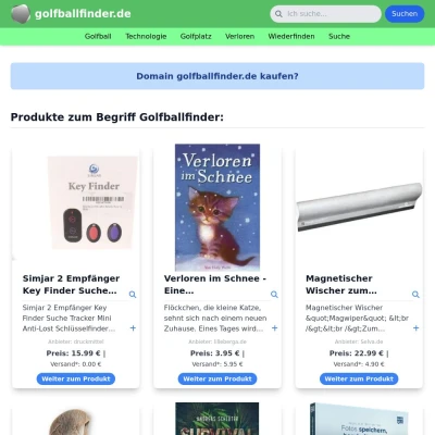 Screenshot golfballfinder.de
