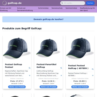 Screenshot golfcap.de