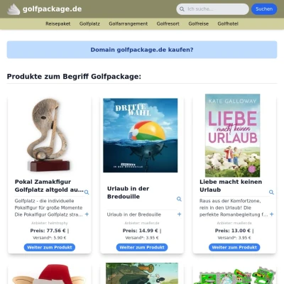 Screenshot golfpackage.de