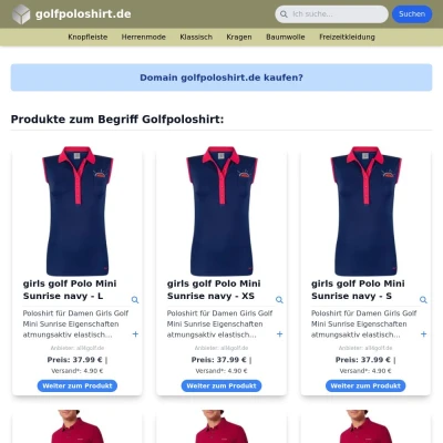 Screenshot golfpoloshirt.de