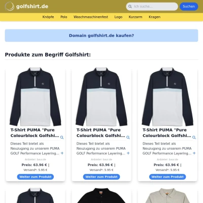 Screenshot golfshirt.de