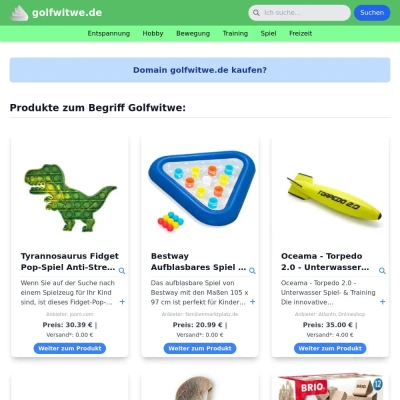 Screenshot golfwitwe.de