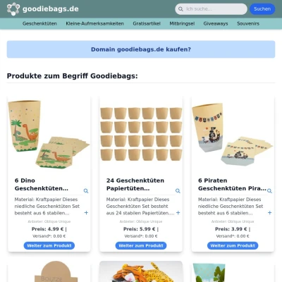 Screenshot goodiebags.de