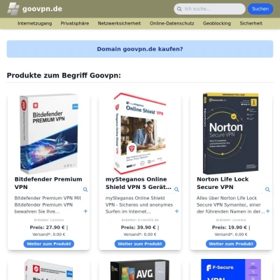 Screenshot goovpn.de