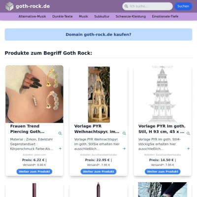 Screenshot goth-rock.de