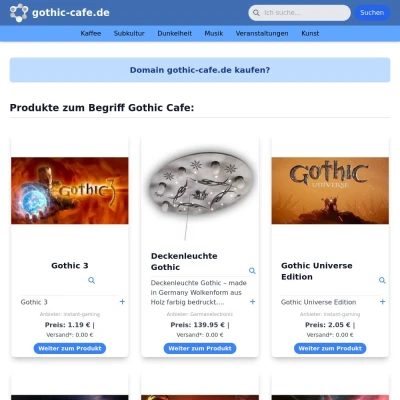 Screenshot gothic-cafe.de