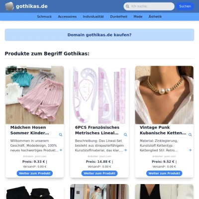 Screenshot gothikas.de