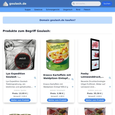 Screenshot goulash.de