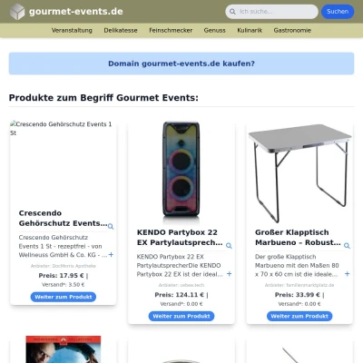 Screenshot gourmet-events.de