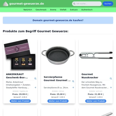 Screenshot gourmet-gewuerze.de