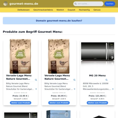 Screenshot gourmet-menu.de