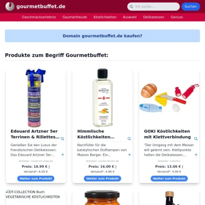 Screenshot gourmetbuffet.de