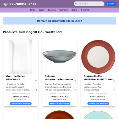 Screenshot gourmetteller.de