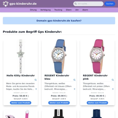Screenshot gps-kinderuhr.de