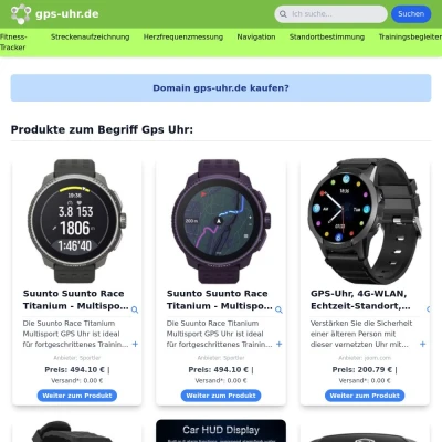 Screenshot gps-uhr.de