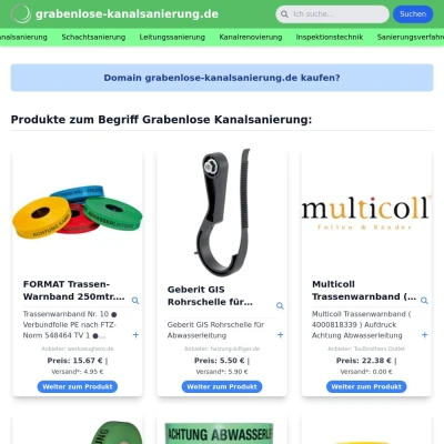 Screenshot grabenlose-kanalsanierung.de