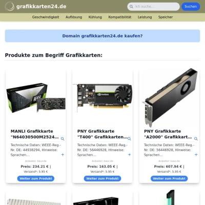 Screenshot grafikkarten24.de