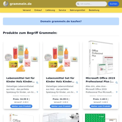 Screenshot grammeln.de