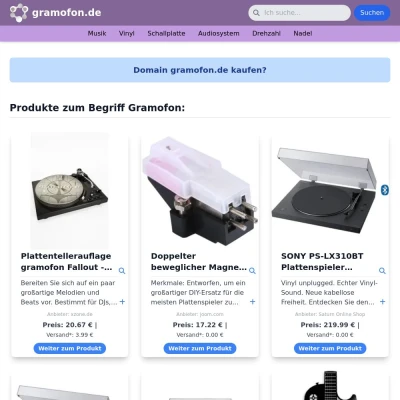 Screenshot gramofon.de