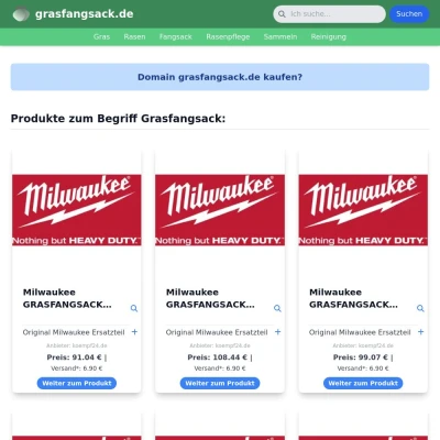 Screenshot grasfangsack.de