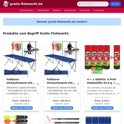 Screenshot gratis-flohmarkt.de