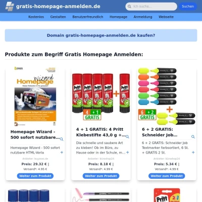 Screenshot gratis-homepage-anmelden.de