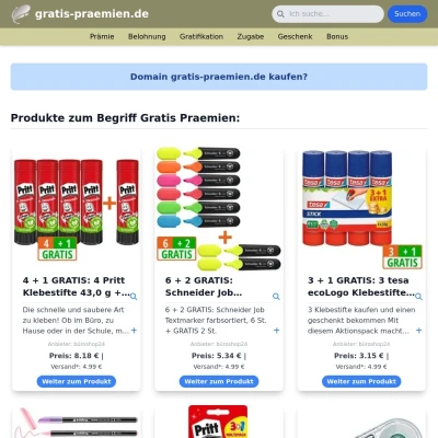 Screenshot gratis-praemien.de