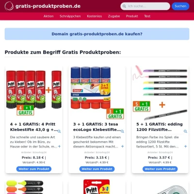 Screenshot gratis-produktproben.de