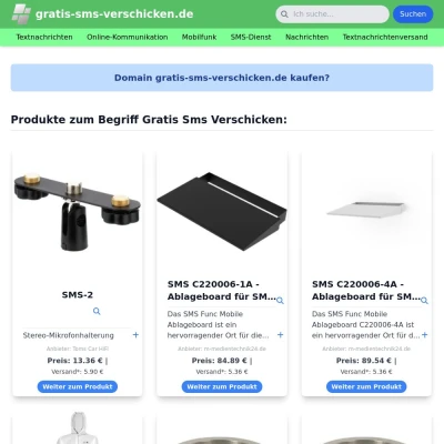 Screenshot gratis-sms-verschicken.de