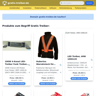 Screenshot gratis-treiber.de