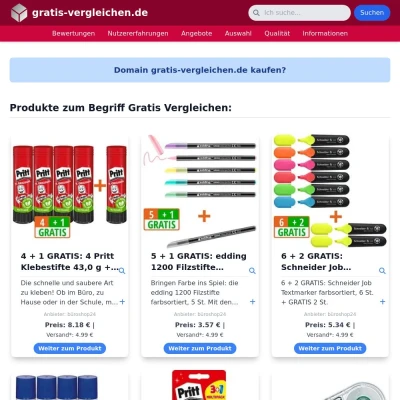 Screenshot gratis-vergleichen.de