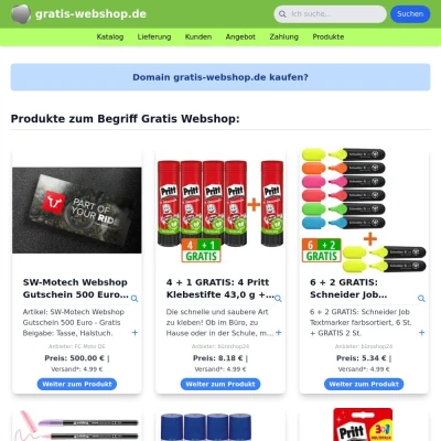 Screenshot gratis-webshop.de