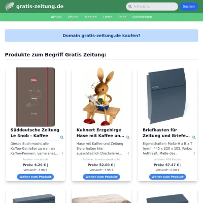 Screenshot gratis-zeitung.de