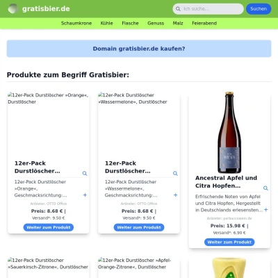 Screenshot gratisbier.de