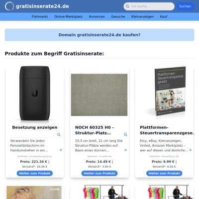 Screenshot gratisinserate24.de