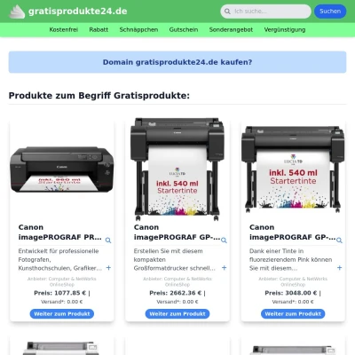 Screenshot gratisprodukte24.de