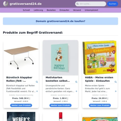 Screenshot gratisversand24.de