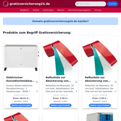 Screenshot gratisversicherung24.de