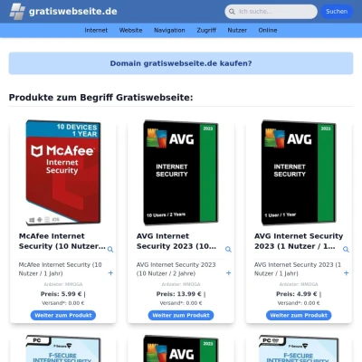 Screenshot gratiswebseite.de