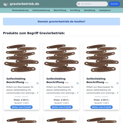 Screenshot gravierbetrieb.de